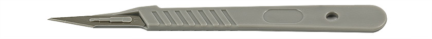 52-004111-Micro-Tec disposable carbon steel scalpels-11 with plastic handle.jpg Micro-Tec disposable carbon steel scalpels #11 with plastic handle, sterile